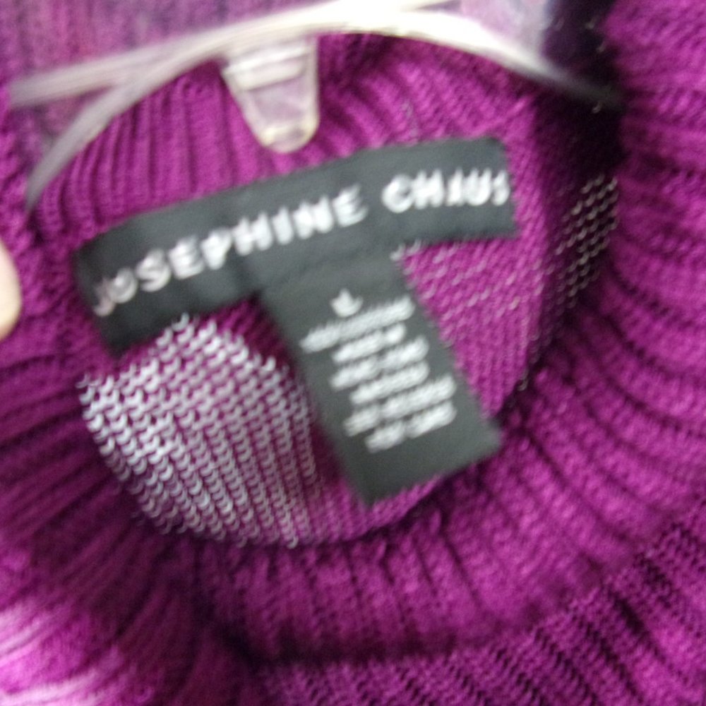Josephine Chaus Boysenberry Cowl Neck Sleeveless Sweater Top NWOT Size L